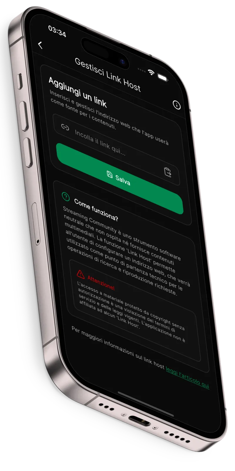 Potenzia l'app con il Link Host