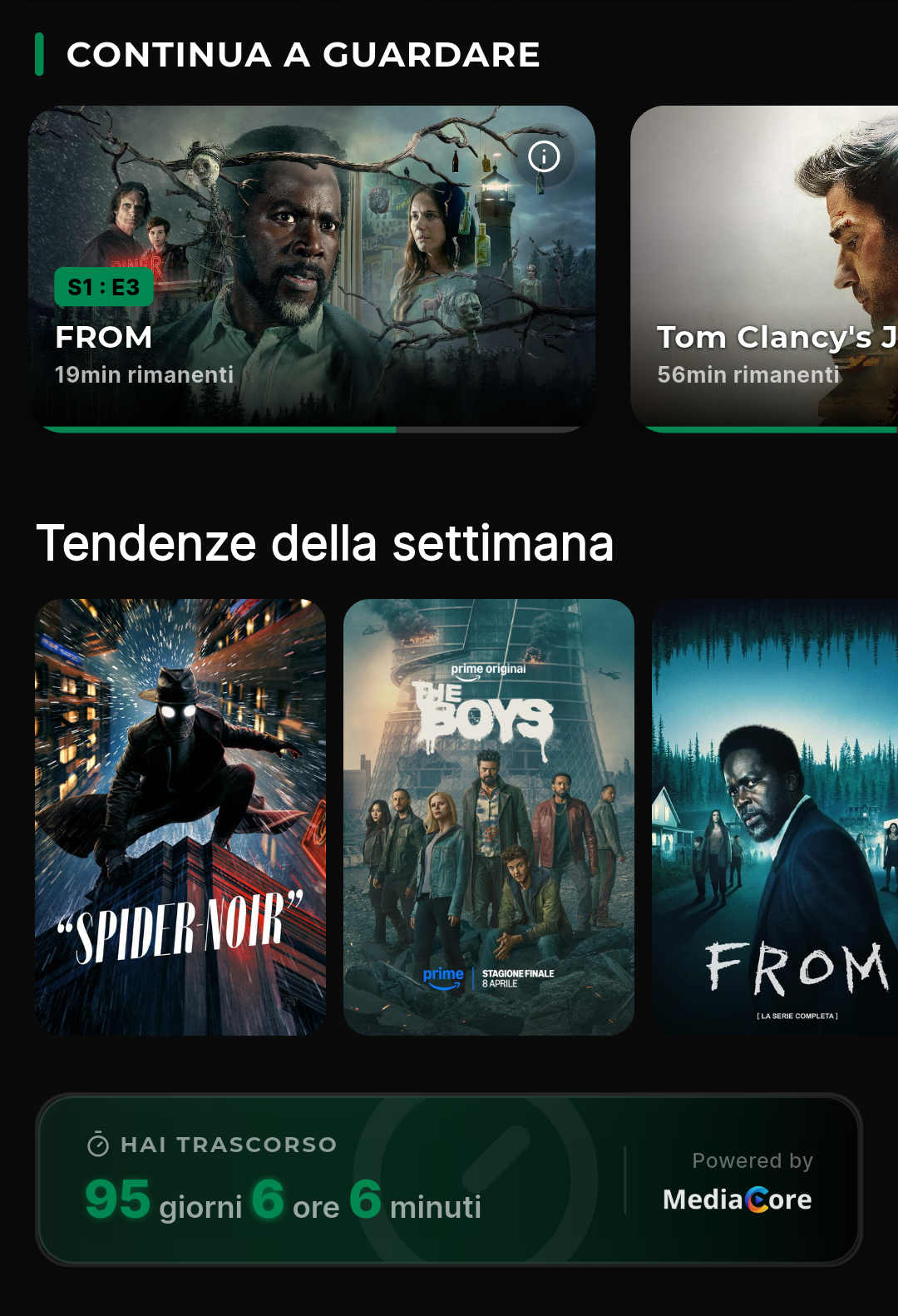 Screenshot della home